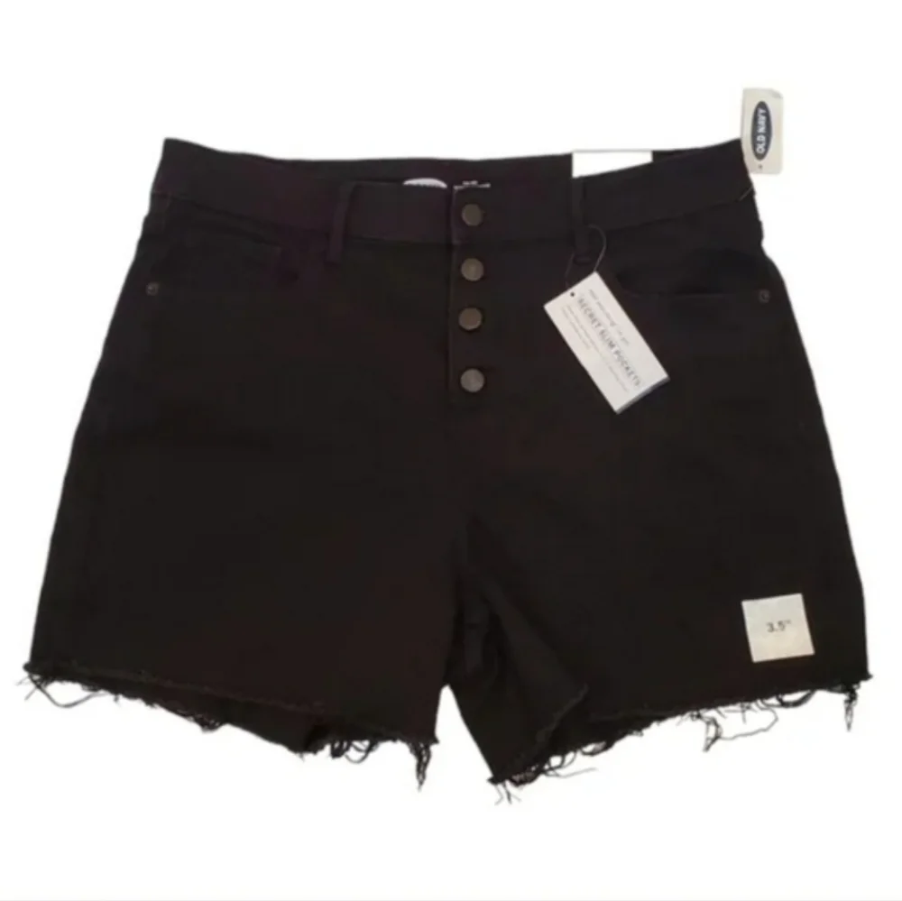Old Navy black button Fly High Rise Jeans Shorts
